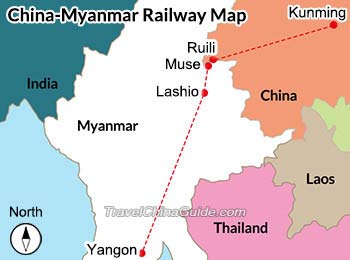 China-Myanmar Railway Map