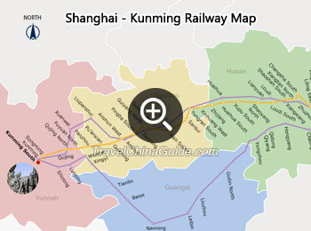 Shanghai - Kunming Railway Map