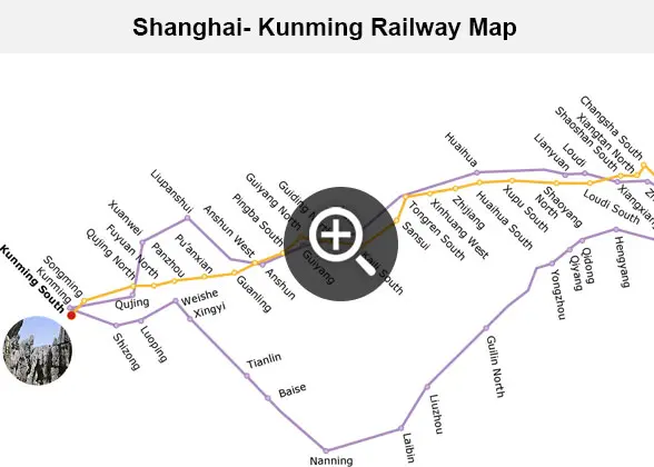 Shanghai - Kunming Railway Map