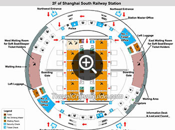 Map of Shanghai South Railway Station 2F