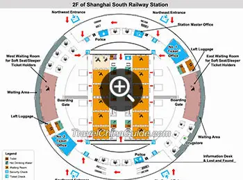 Map of Shanghai South Railway Station 2F