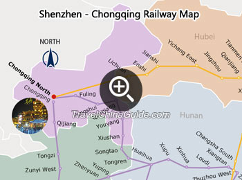 Shenzhen - Chongqing Railway Map