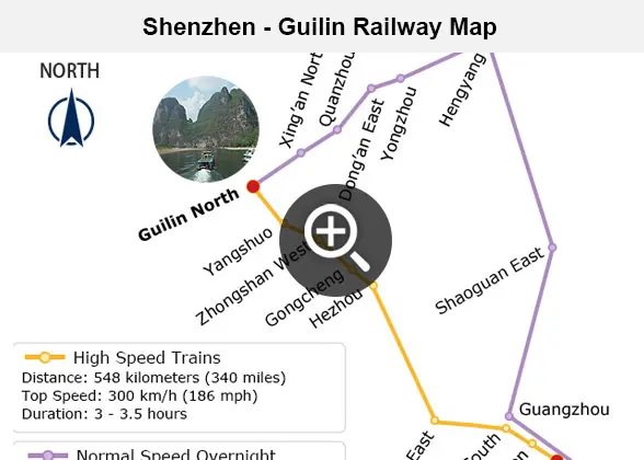 Shenzhen - Guilin Railway Map