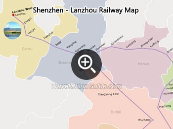 Shenzhen - Lanzhou Railway Map