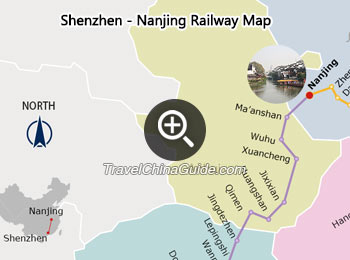 Shenzhen - Nanjing Railway Map