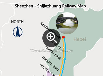 Shenzhen - Shijiazhuang Railway Map