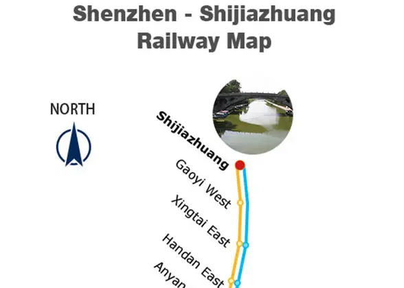 Shenzhen - Shijiazhuang Railway Map