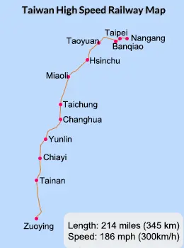 Taiwan High Speed Railway Map