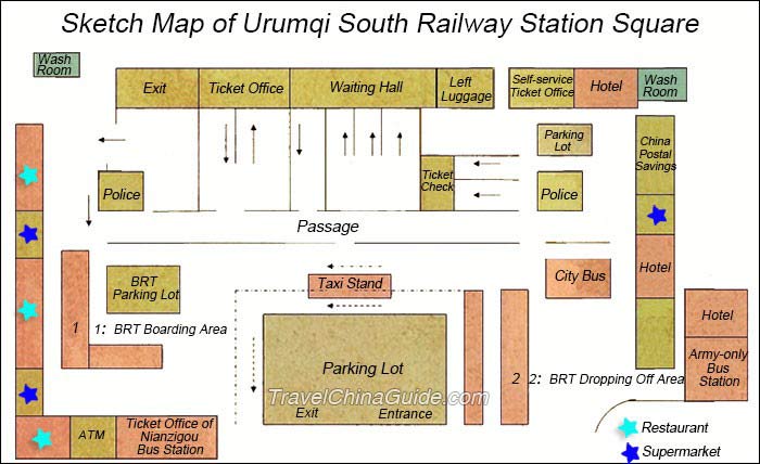 Sketch Map of Urumqi South Railway Station Square