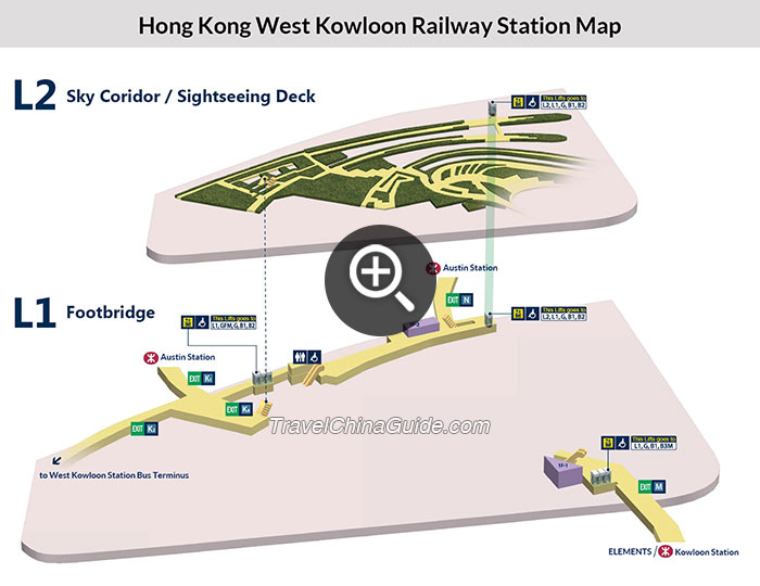 Hong Kong West Kowloon Railway Station Map