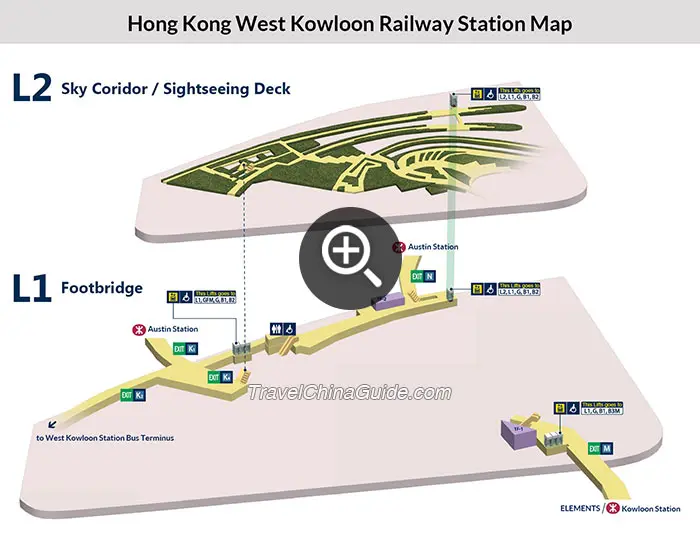 Hong Kong West Kowloon Railway Station Map