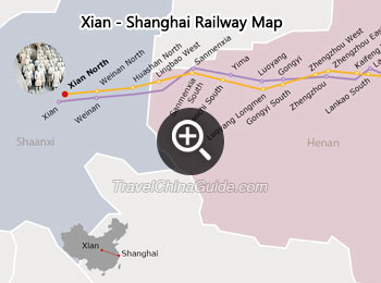 Xi'an - Shanghai Railway Map