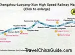 Zhengzhou-Luoyang-Xi'an High Speed Railway Map