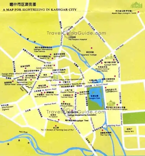 Xinjiang Kashgar map