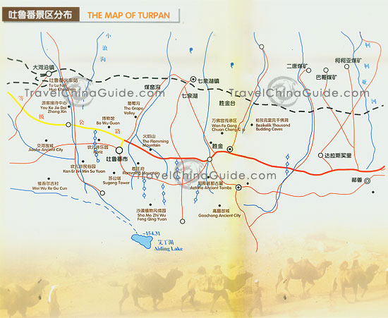Xinjiang Turpan Map