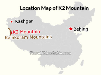 Location Map of K2 Mountain
