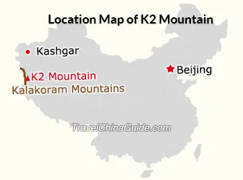 Location Map of K2 Mountain