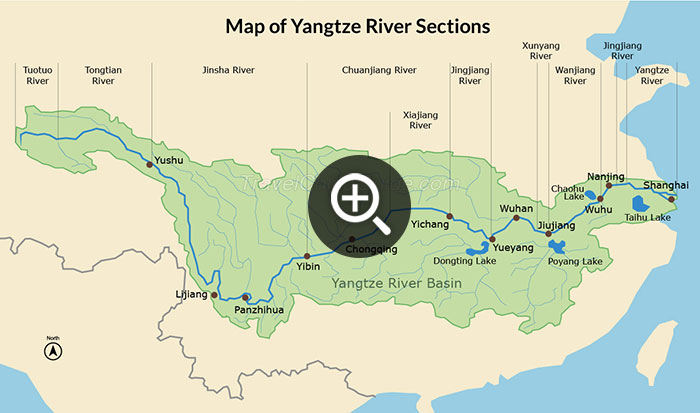 Yangtze River Section Map
