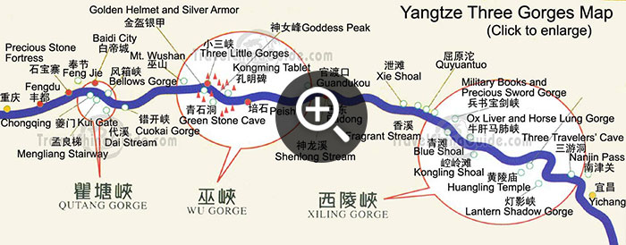 Yangtze River Three Gorges Map