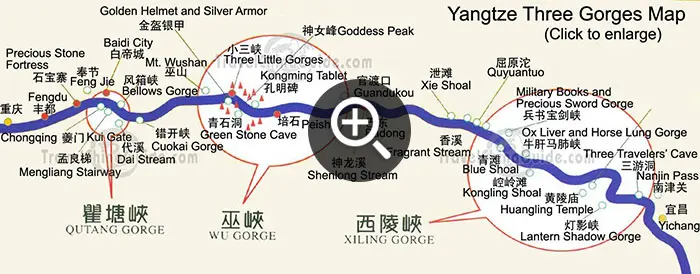 Yangtze River Three Gorges Map