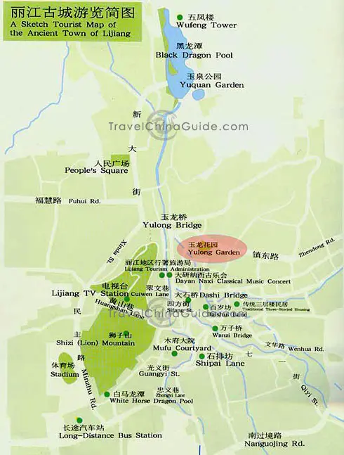 Tourist Map of Lijiang Ancient Town