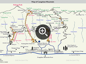 Map of Cangshan Mountain