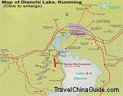 Map of Kunming Dianchi Lake