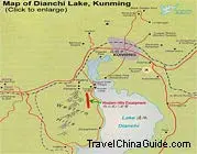 Map of Kunming Dianchi Lake