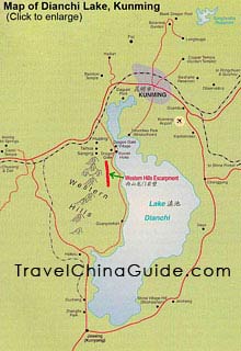 Map of Dianchi Lake, Kunming