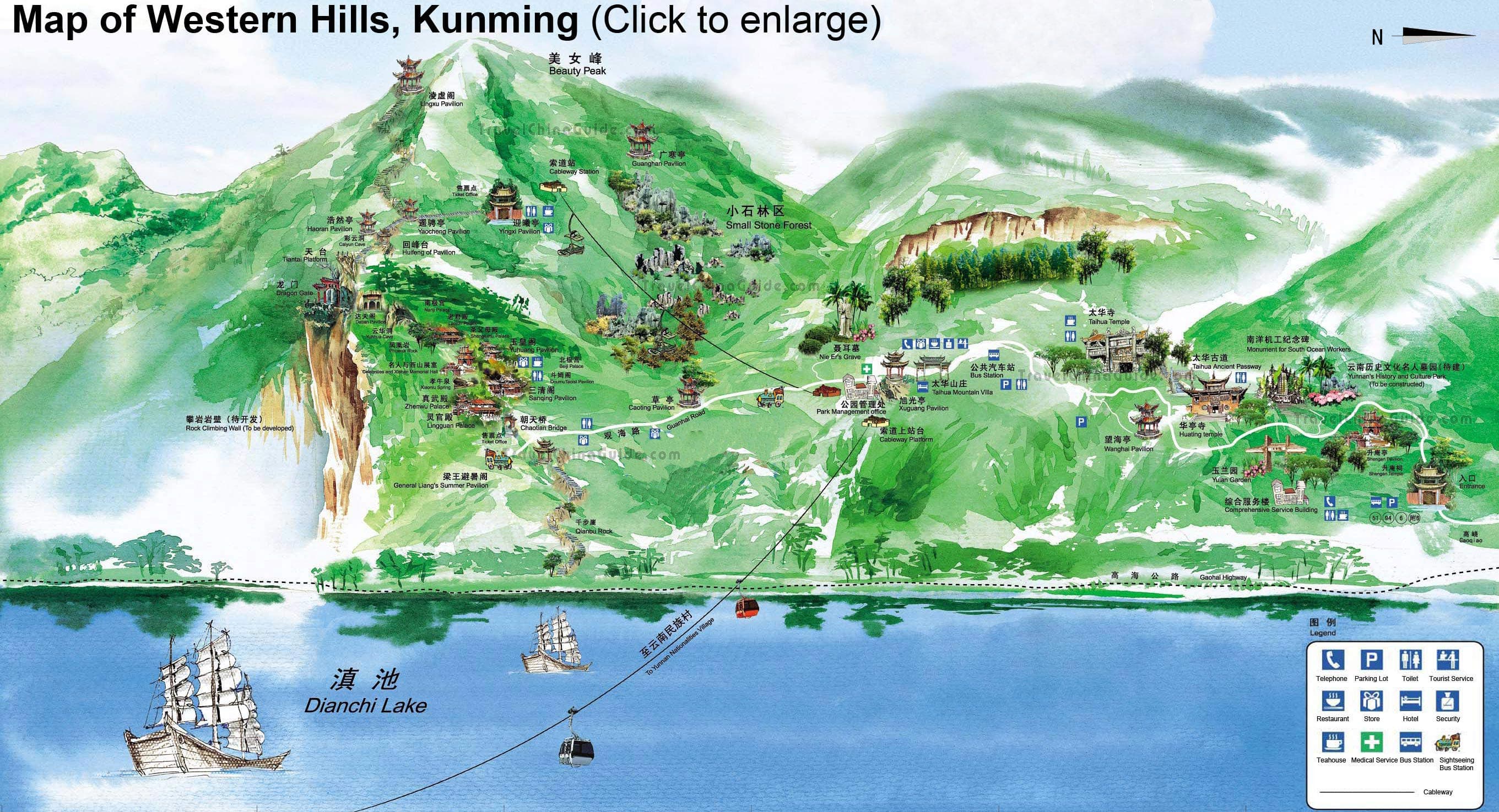 kunming tourist map