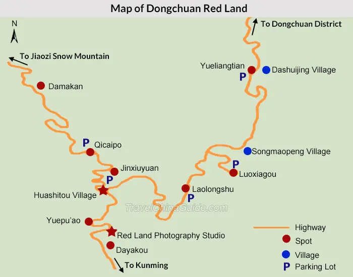 Map of Dongchuan Red Land