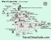 Map of Lugu Lake, Lijiang