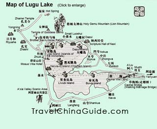 Map of Lugu Lake