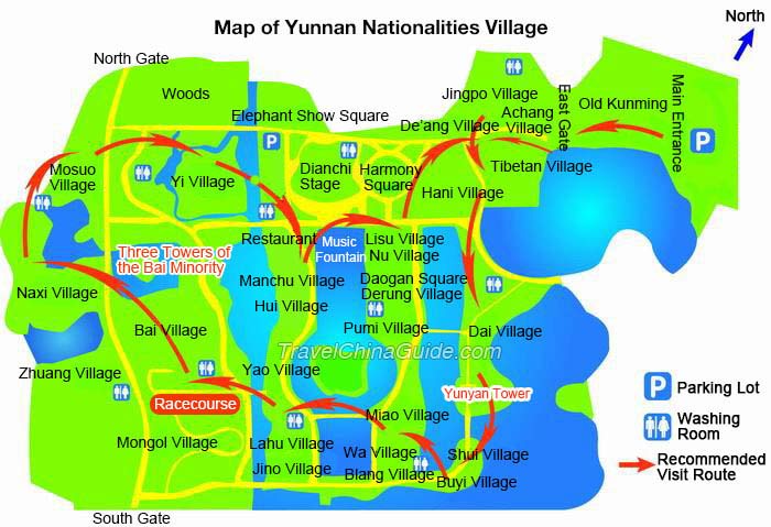 Guide Map of Yunnan Nationalities Village