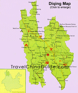 Yunnan Diqing Map
