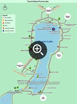 Map of Fuxian Lake