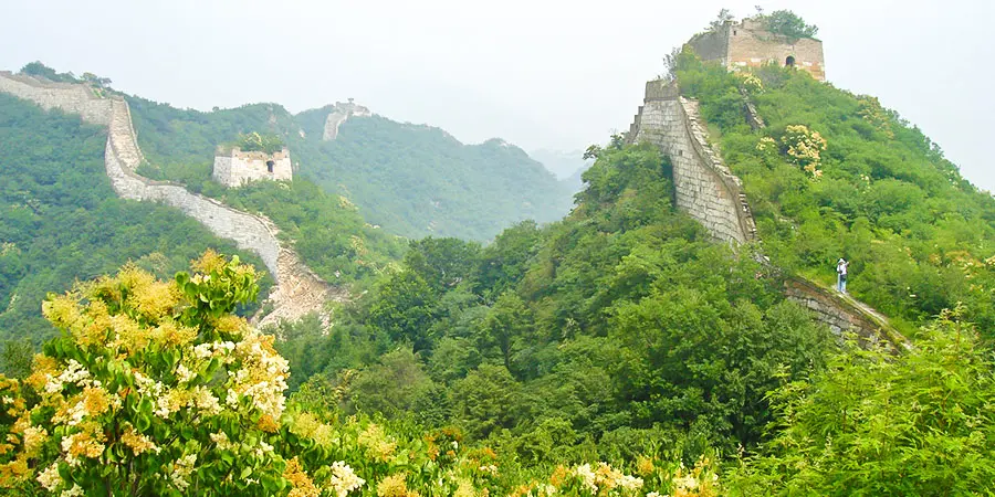 The steep steps of the Great Wall  These steps are said to be the steepest  part of the Great Wall, and eagles can only fly through here facing  upwards. The Jiankou