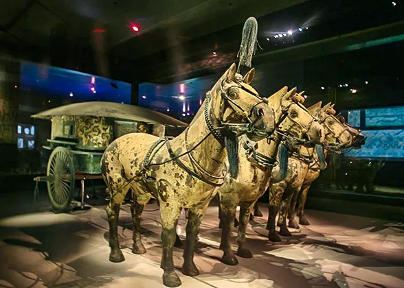 Stunning bronze statue Terracotta Warriors soldier horse with carriage NICE RARE 