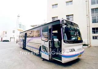 A long-distance bus in Dali Bus Station