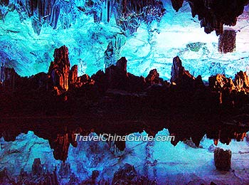 Spectacular interior scene of the cave
