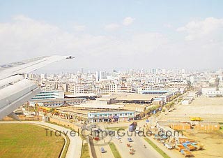 Panorama of Kunming City from a plane