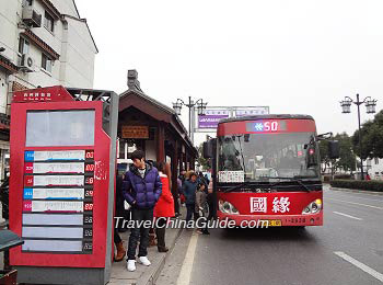 A bus stop in Suzhou
