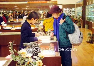 Shopping in a jade shop