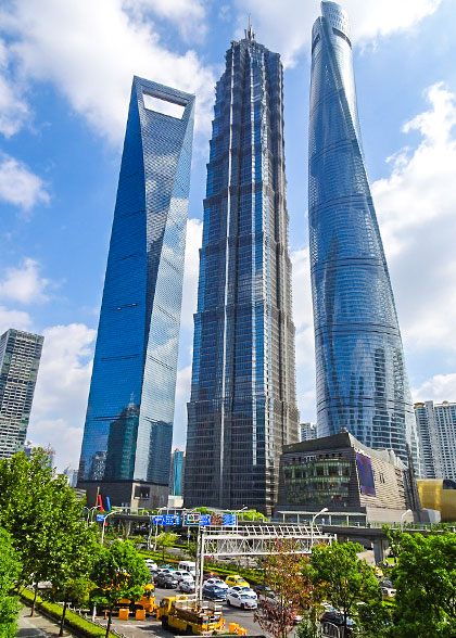 Three Skyscrapers in Pudong