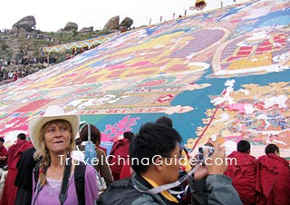 Buddha Unfolding Festival in Drepung Monastery,Tibet