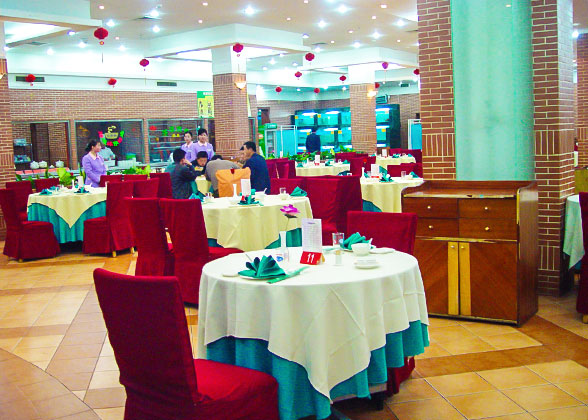The well decorated restaurant serves Jiangsu cai, Beijng.