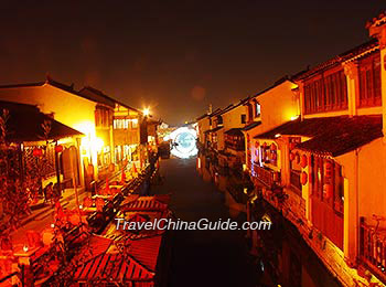 The night view of Suzhou