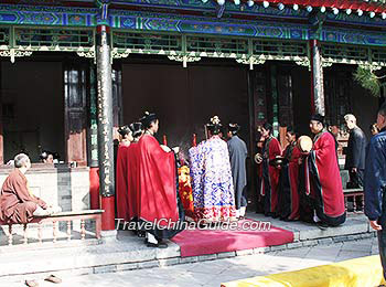 Taoists in the Temple of the Eight Immortals, Xi''an