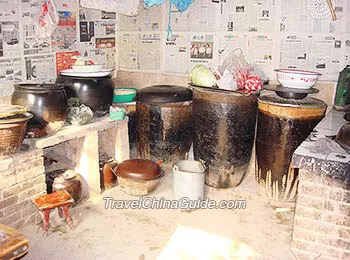 Cave used as a kitchen