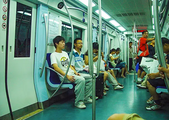 Inside Subway Train